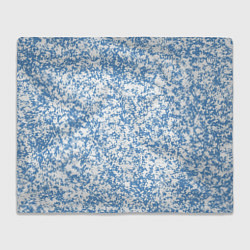 Плед флисовый Пёстрый бело-голубой, цвет: 3D-велсофт