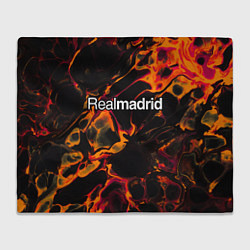 Плед флисовый Real Madrid red lava, цвет: 3D-велсофт
