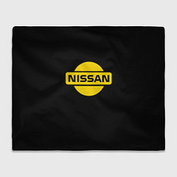 Плед флисовый Nissan yellow logo, цвет: 3D-велсофт