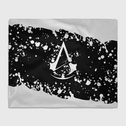 Плед флисовый Assassins Creed logo краски, цвет: 3D-велсофт