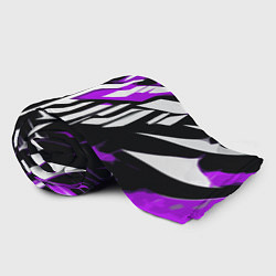 Плед флисовый Purple and white abstraction on a black background, цвет: 3D-велсофт — фото 2