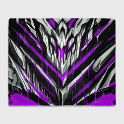 Плед флисовый Фиолетово-белые ломаные клыки, цвет: 3D-велсофт