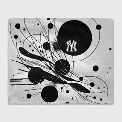 Плед флисовый New York Yankees baseball team - abstraction, цвет: 3D-велсофт