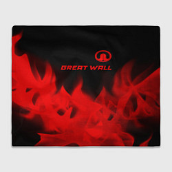 Плед флисовый Great Wall - red gradient посередине, цвет: 3D-велсофт