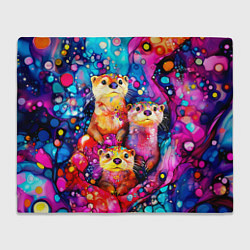 Плед флисовый Три выдры, цвет: 3D-велсофт