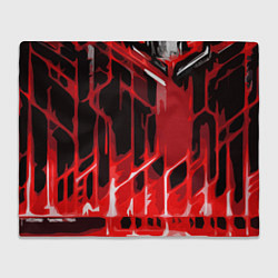 Плед флисовый Abstract red stripes on a black background, цвет: 3D-велсофт