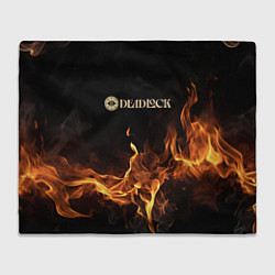Плед флисовый Deadlock logo на фоне огня, цвет: 3D-велсофт