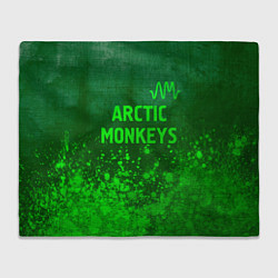 Плед флисовый Arctic Monkeys - green gradient посередине, цвет: 3D-велсофт