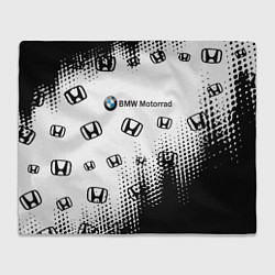 Плед флисовый BMW x honda pattern, цвет: 3D-велсофт