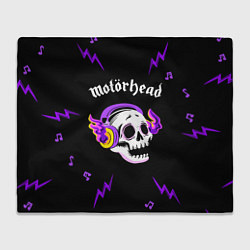 Плед флисовый Motorhead неоновый череп, цвет: 3D-велсофт