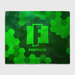 Плед флисовый Fortnite - green gradient, цвет: 3D-велсофт