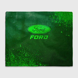 Плед флисовый Ford - green gradient, цвет: 3D-велсофт