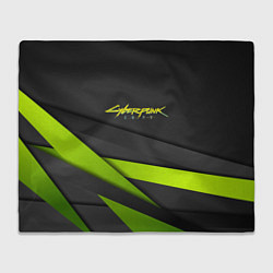 Плед флисовый Cyberpunk 2077 stripes line, цвет: 3D-велсофт