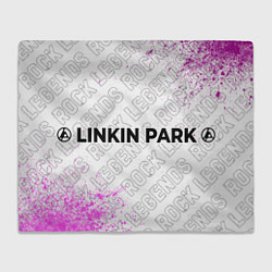 Плед флисовый Linkin Park 2024 rock legends по-горизонтали, цвет: 3D-велсофт