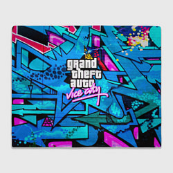 Плед флисовый GTA vice city steel grafity, цвет: 3D-велсофт