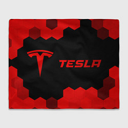 Плед флисовый Tesla - red gradient по-горизонтали, цвет: 3D-велсофт