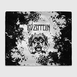 Плед флисовый Led Zeppelin - рок пес, цвет: 3D-велсофт