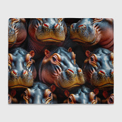 Плед флисовый Бегемоты, цвет: 3D-велсофт