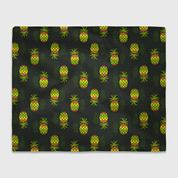 Плед флисовый Ананасовый паттерн, цвет: 3D-велсофт