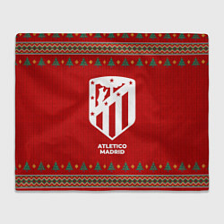 Плед флисовый Atletico Madrid new year, цвет: 3D-велсофт