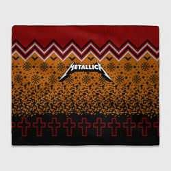 Плед флисовый Metallica christmas ugly sweater, цвет: 3D-велсофт