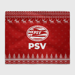 Плед флисовый Новогодний PSV с оленями, цвет: 3D-велсофт