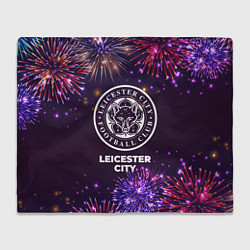 Плед флисовый Праздничный Leicester City, цвет: 3D-велсофт