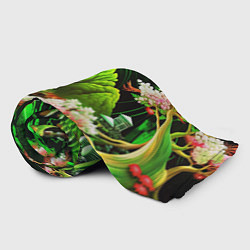 Плед флисовый Природа Японии в зеленых цветах, цвет: 3D-велсофт — фото 2