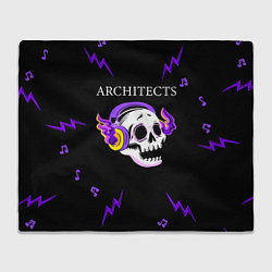 Плед флисовый Architects неоновый череп, цвет: 3D-велсофт