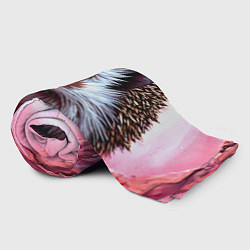 Плед флисовый Ежик в розовом свете, цвет: 3D-велсофт — фото 2