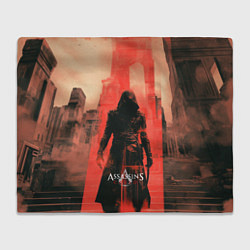 Плед флисовый Assassins Creed black ninja, цвет: 3D-велсофт