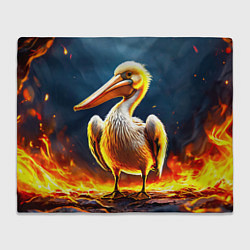 Плед флисовый Пеликан в огне, цвет: 3D-велсофт