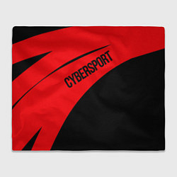 Плед флисовый Cybersport красно-чёрный, цвет: 3D-велсофт