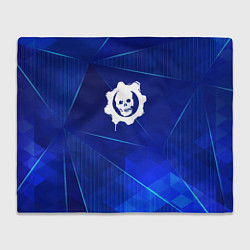 Плед флисовый Gears of War blue poly, цвет: 3D-велсофт