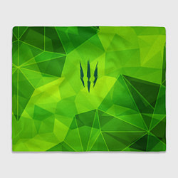 Плед флисовый The Witcher green poly, цвет: 3D-велсофт