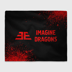 Плед флисовый Imagine Dragons - red gradient по-горизонтали, цвет: 3D-велсофт