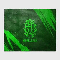 Плед флисовый Nickelback - green gradient, цвет: 3D-велсофт