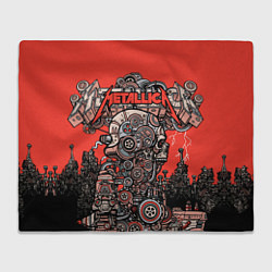 Плед флисовый Metallica - iron skeleton, цвет: 3D-велсофт