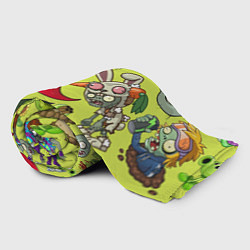 Плед флисовый Растения против зомби с героями, цвет: 3D-велсофт — фото 2