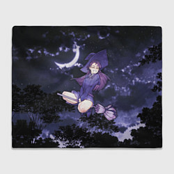 Плед флисовый Веселая ведьма летит на шабаш, цвет: 3D-велсофт