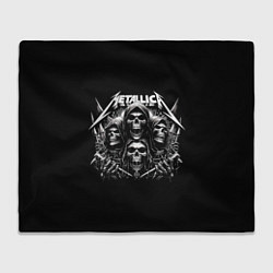 Плед флисовый Metallica - four skulls, цвет: 3D-велсофт