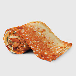 Плед флисовый Оранжевые блестящие частицы текстура, цвет: 3D-велсофт — фото 2