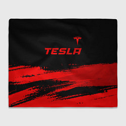 Плед флисовый Tesla - red gradient посередине, цвет: 3D-велсофт