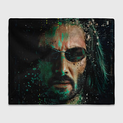 Плед флисовый Matrix - Keanu Reeves, цвет: 3D-велсофт