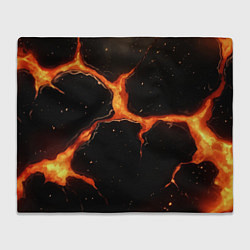 Плед Оранжевый разлом на черной текстуре