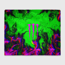 Плед флисовый Monster Energy flame, цвет: 3D-велсофт