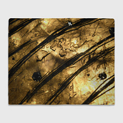 Плед флисовый Золото с черной текстурой, цвет: 3D-велсофт