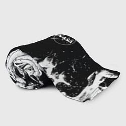 Плед флисовый Nasa черно белый огонь, цвет: 3D-велсофт — фото 2