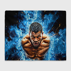 Плед флисовый Артуро Гатти в синем пламени, цвет: 3D-велсофт