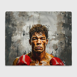 Плед флисовый Артуро Гатти на сером, цвет: 3D-велсофт